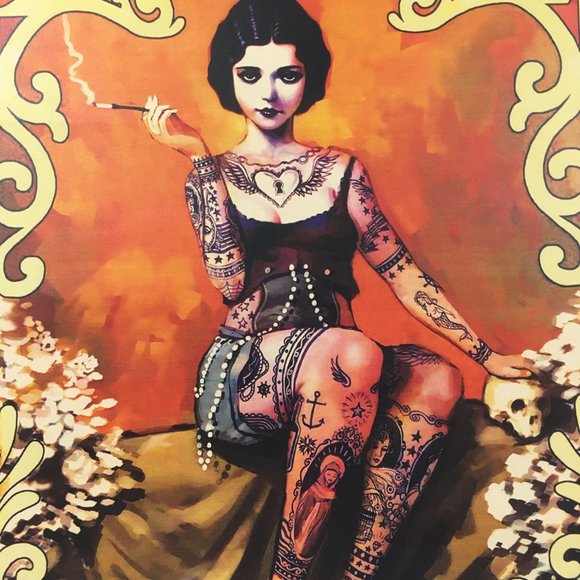 Freakshow Circus Poster Tattoo Girl Freak Show Carnival Vintage Style Art Print - Picture 7 of 8